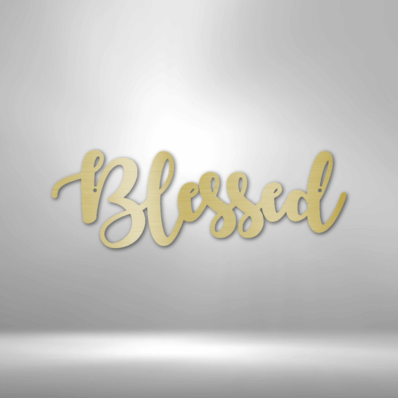 Scripture Sign Blessed Script Steel Sign Laser Cut Powder Coated Home & Office